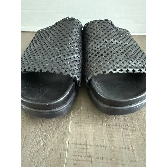 Papucei Black Mesh Sandals Slides - Size 39 New Without Box